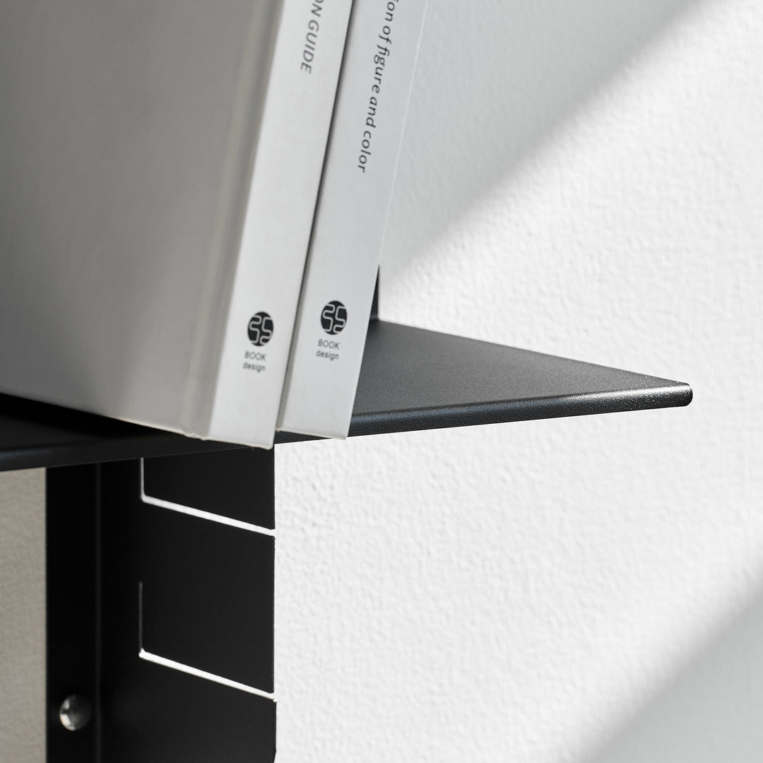 VEYRA Adjustable Multi-Tier Metal Floating Shelves in Matte Black