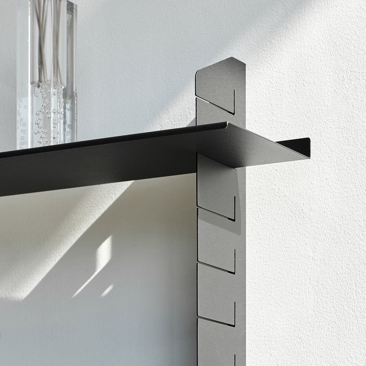 VEYRA Adjustable Multi-Tier Metal Floating Shelves in Matte Black