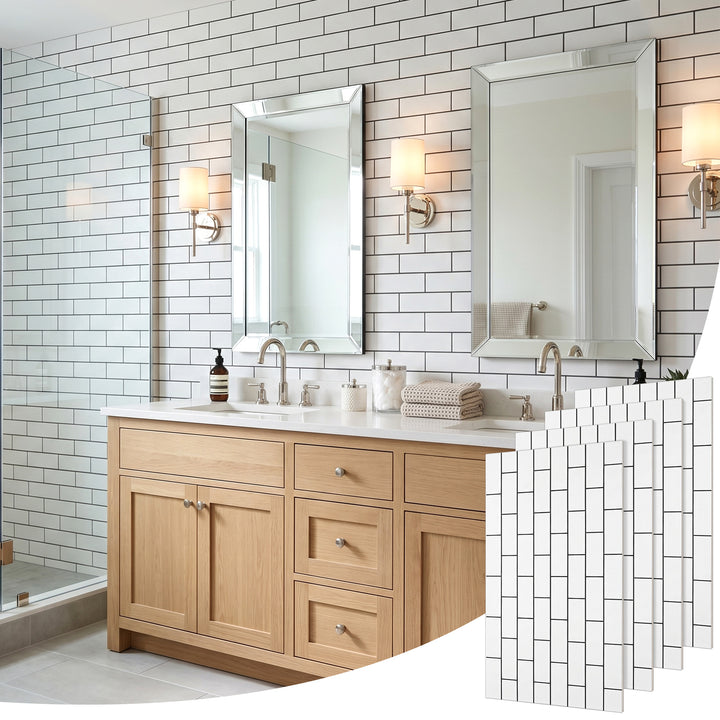 VEYRA Waterproof Interlocking Wall Panels, 24" x 48", 4-Pack
