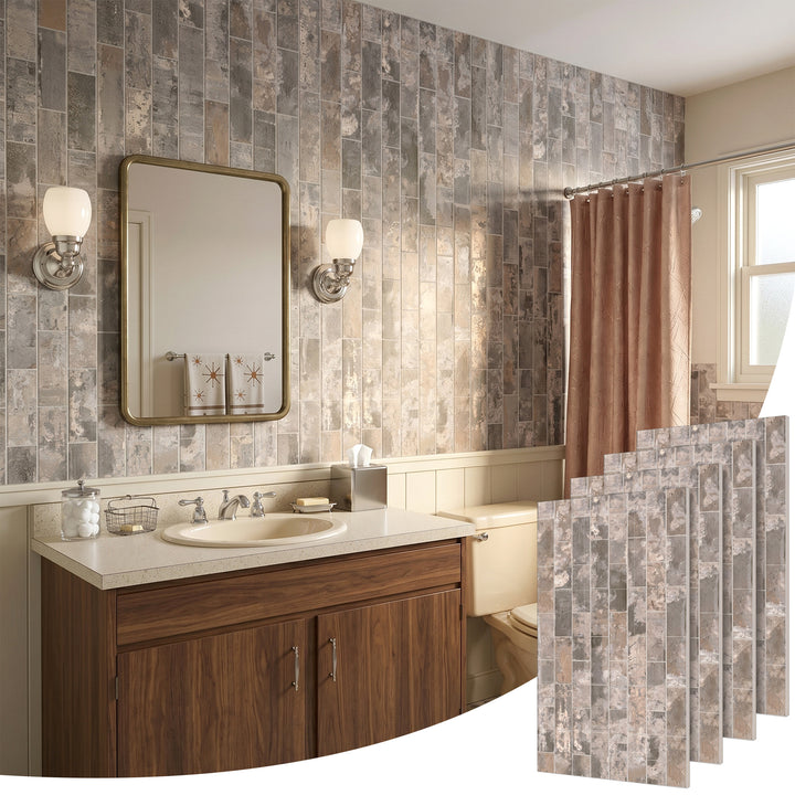 VEYRA Waterproof Interlocking Wall Panels, 24" x 48", 4-Pack