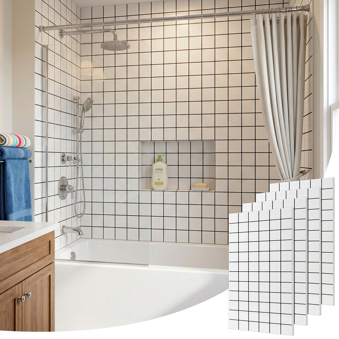 VEYRA Waterproof Interlocking Wall Panels, 24" x 48", 4-Pack