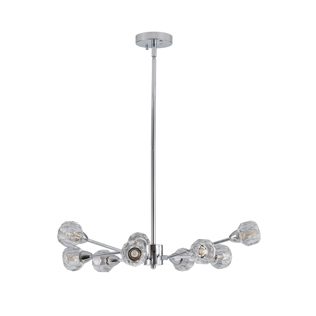VEYRA 9-Light 28-inch Width Modern Crystal Chandelier Sputnik Chandelier with Adjustable Height for Dining Room, Living Room, Foyer