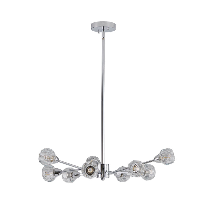 VEYRA 9-Light 28-inch Width Modern Crystal Chandelier Sputnik Chandelier with Adjustable Height for Dining Room, Living Room, Foyer