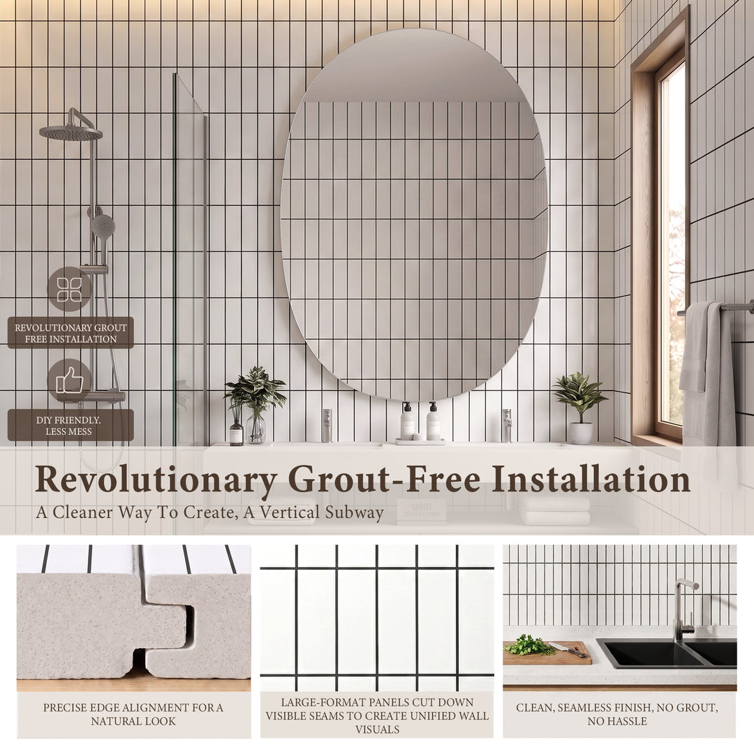 VEYRA Waterproof Interlocking Wall Panels, 24" x 48", 4-Pack