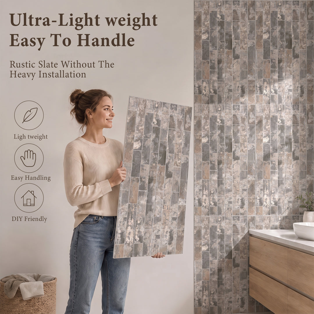 VEYRA Waterproof Interlocking Wall Panels, 24" x 48", 4-Pack