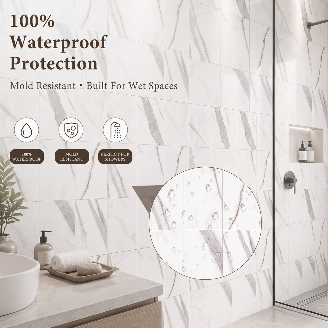 VEYRA Waterproof Interlocking Wall Panels, 24" x 48", 4-Pack