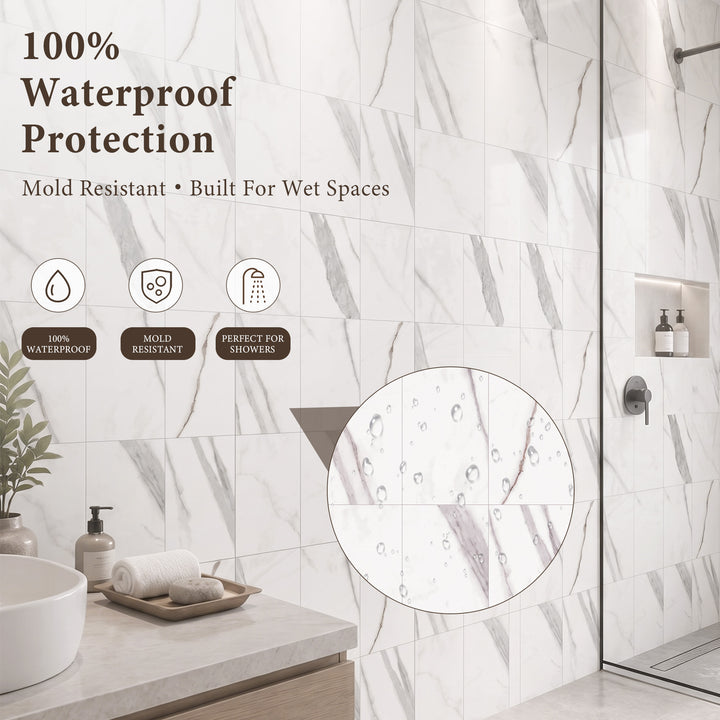 VEYRA Waterproof Interlocking Wall Panels, 24" x 48", 4-Pack