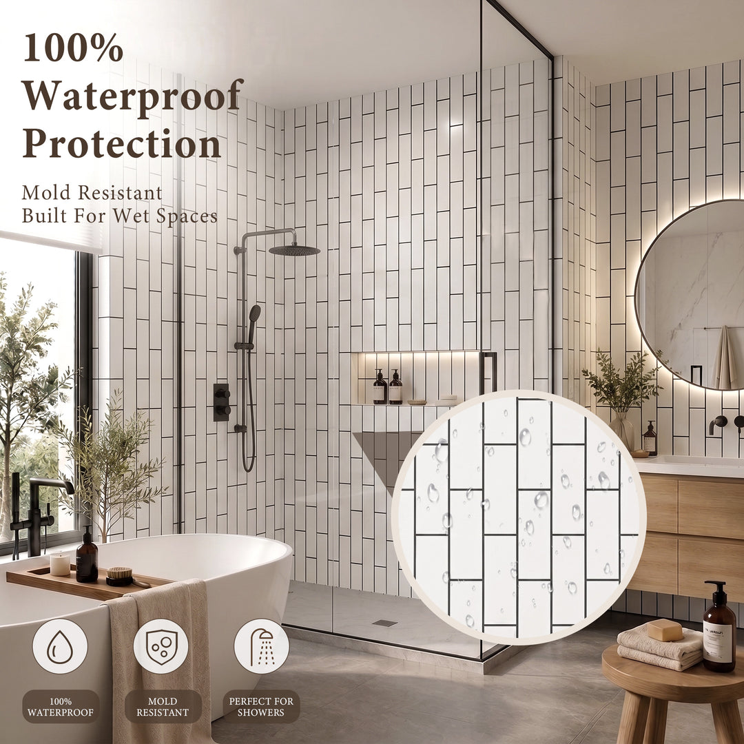 VEYRA Waterproof Interlocking Wall Panels, 24" x 48", 4-Pack