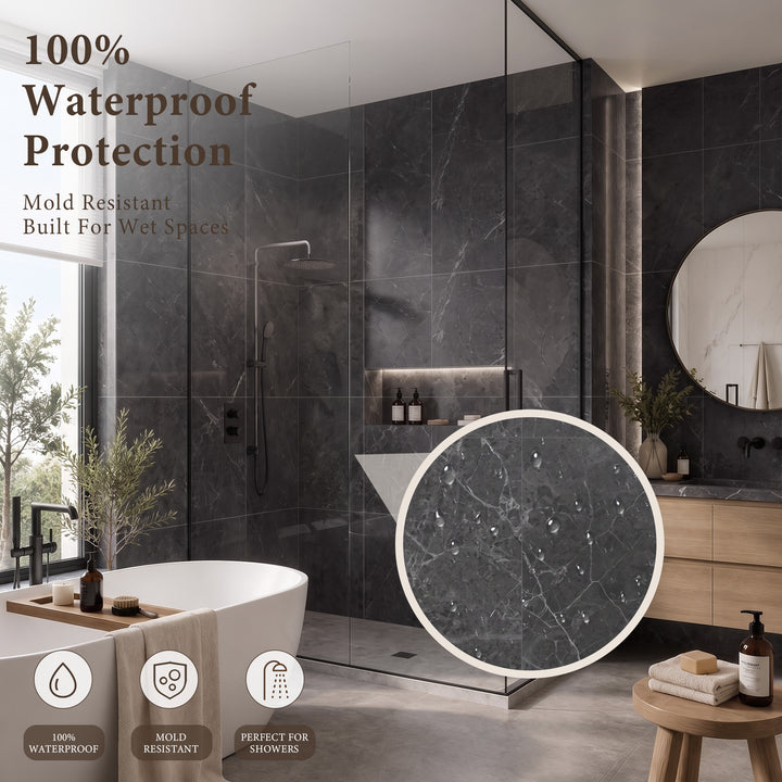 VEYRA Waterproof Interlocking Wall Panels, 24" x 48", 4-Pack