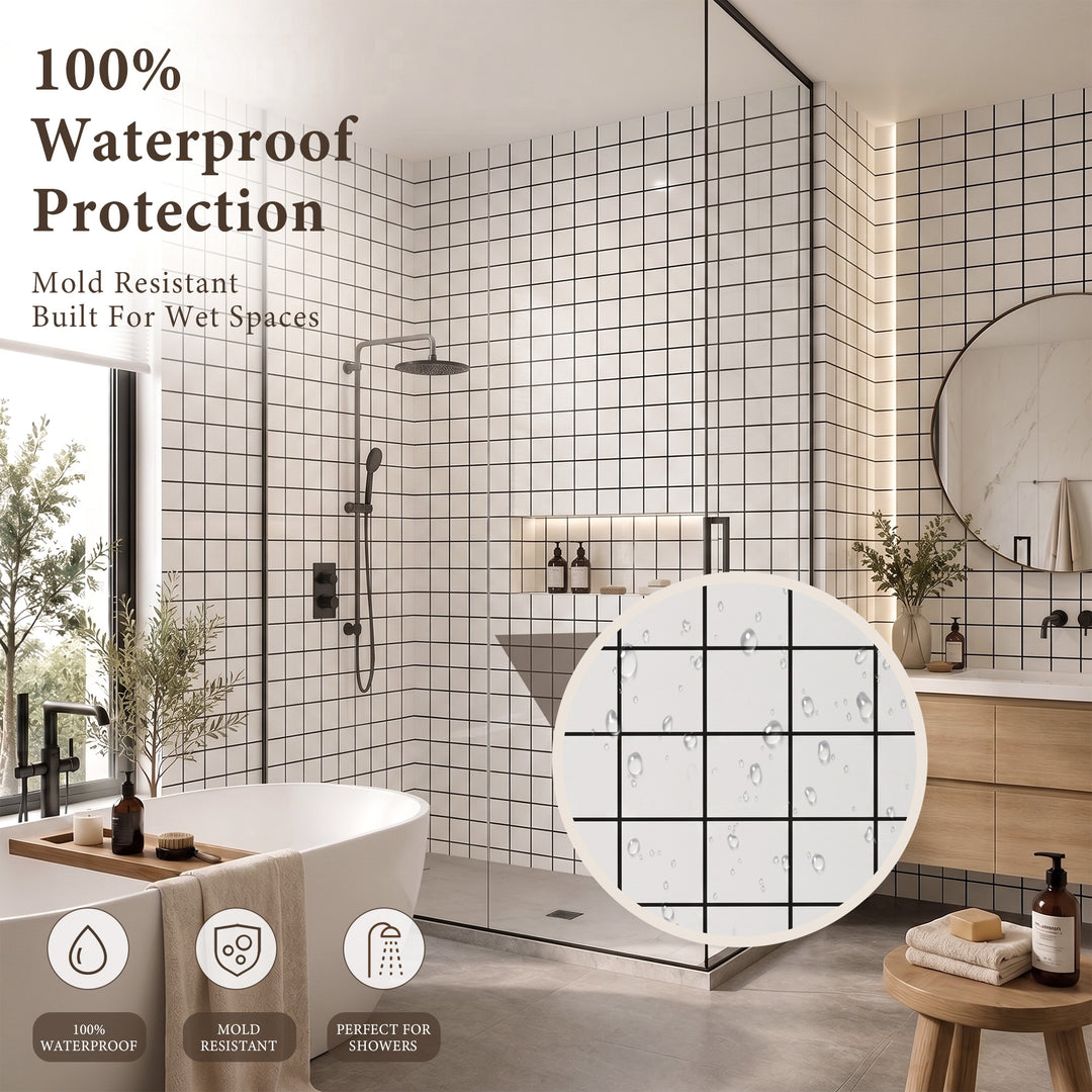 VEYRA Waterproof Interlocking Wall Panels, 24" x 48", 4-Pack