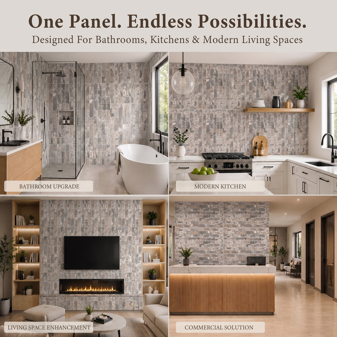VEYRA Waterproof Interlocking Wall Panels, 24" x 48", 4-Pack