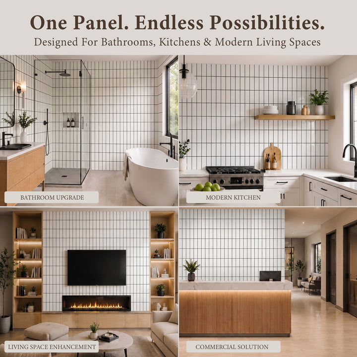 VEYRA Waterproof Interlocking Wall Panels, 24" x 48", 4-Pack