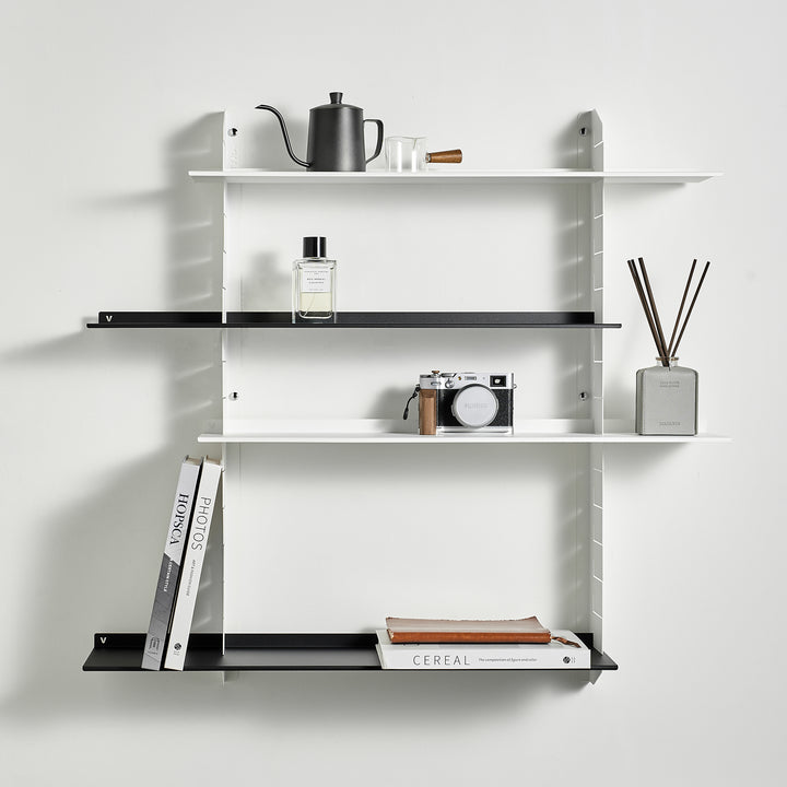 VEYRA Adjustable Multi-Tier Metal Floating Shelves in Matte White