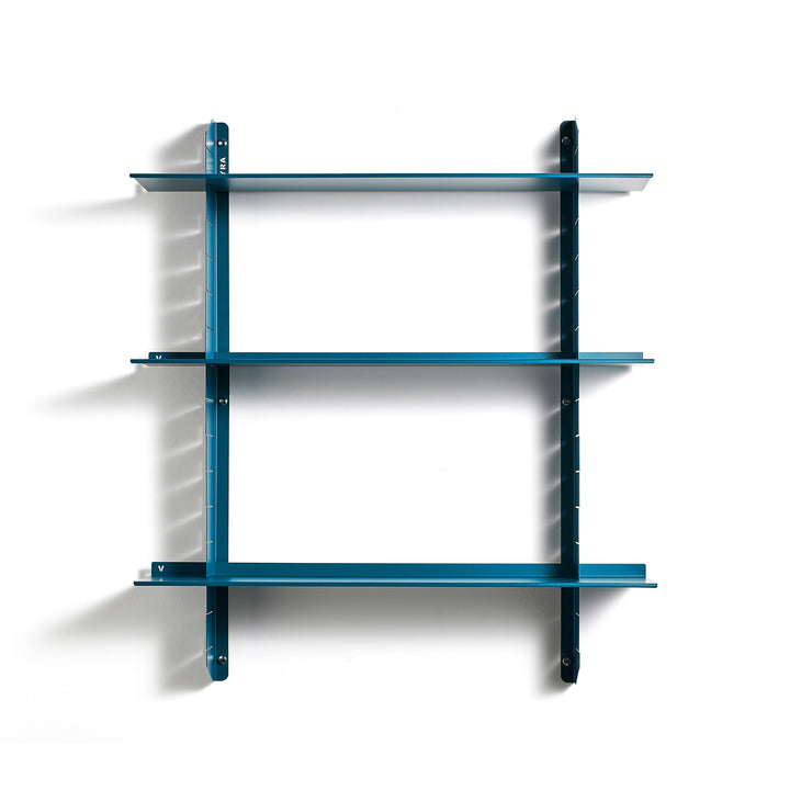 VEYRA Adjustable Multi-Tier Metal Floating Shelves in Matte Blue