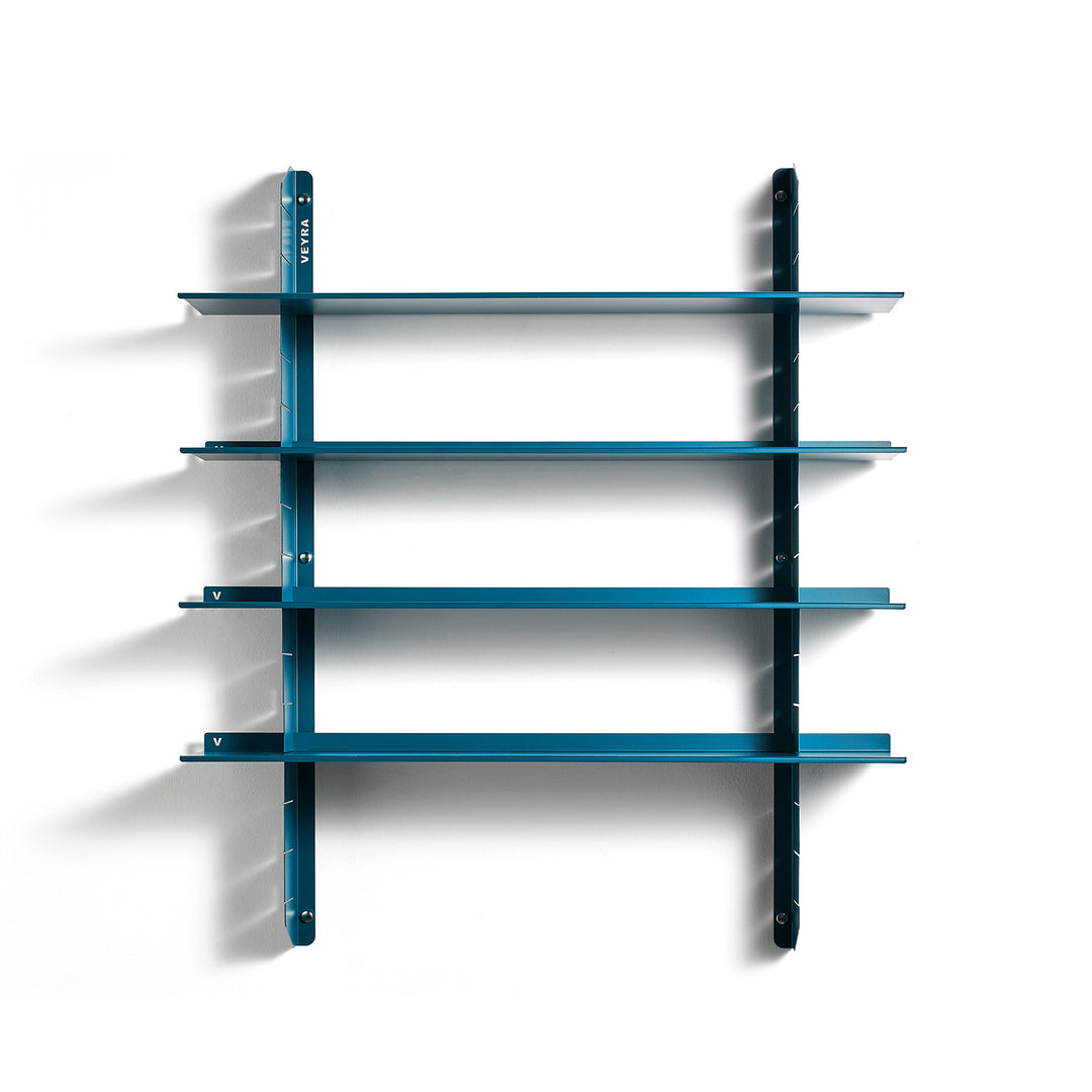 VEYRA Adjustable Multi-Tier Metal Floating Shelves in Matte Blue