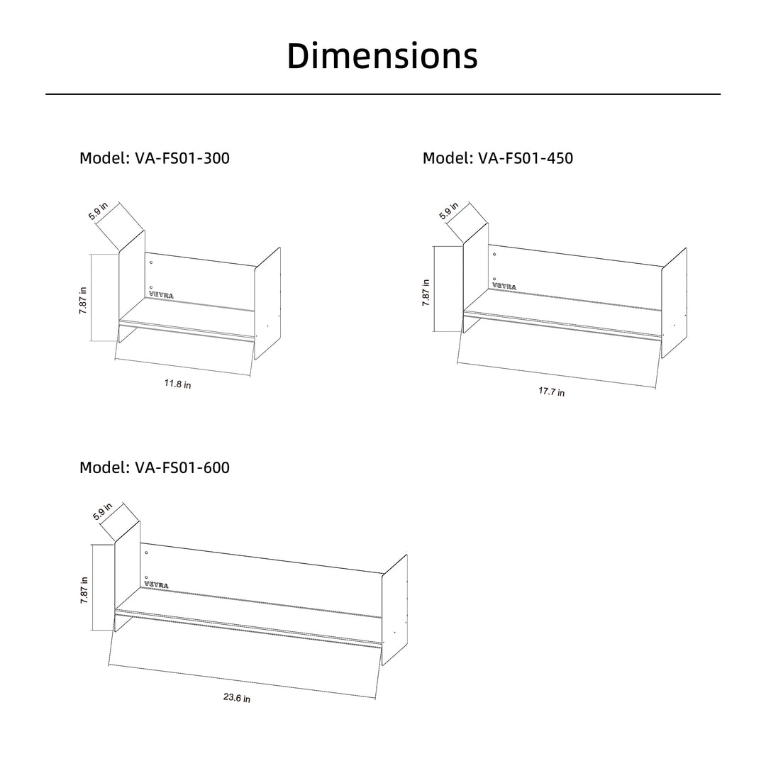 Veyra Ultra-Slim Metal Floating Shelves in Matte White