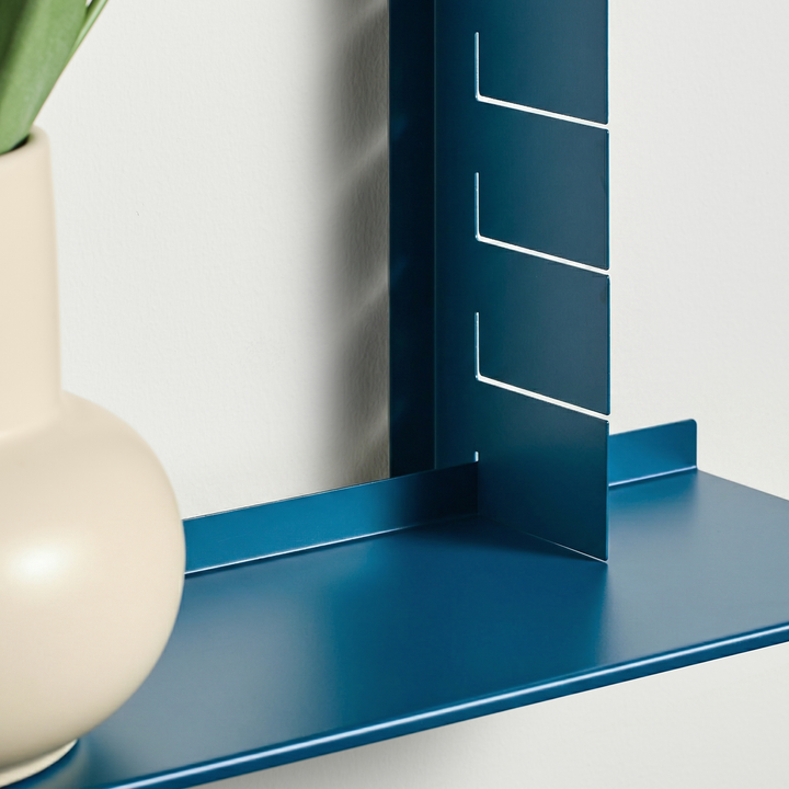 VEYRA Adjustable Multi-Tier Metal Floating Shelves in Matte Blue