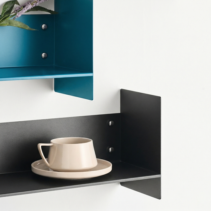 Veyra Ultra-Slim Metal Floating Shelves in Matte Black