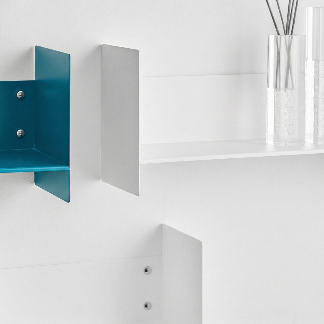 Veyra Ultra-Slim Metal Floating Shelves in Matte White