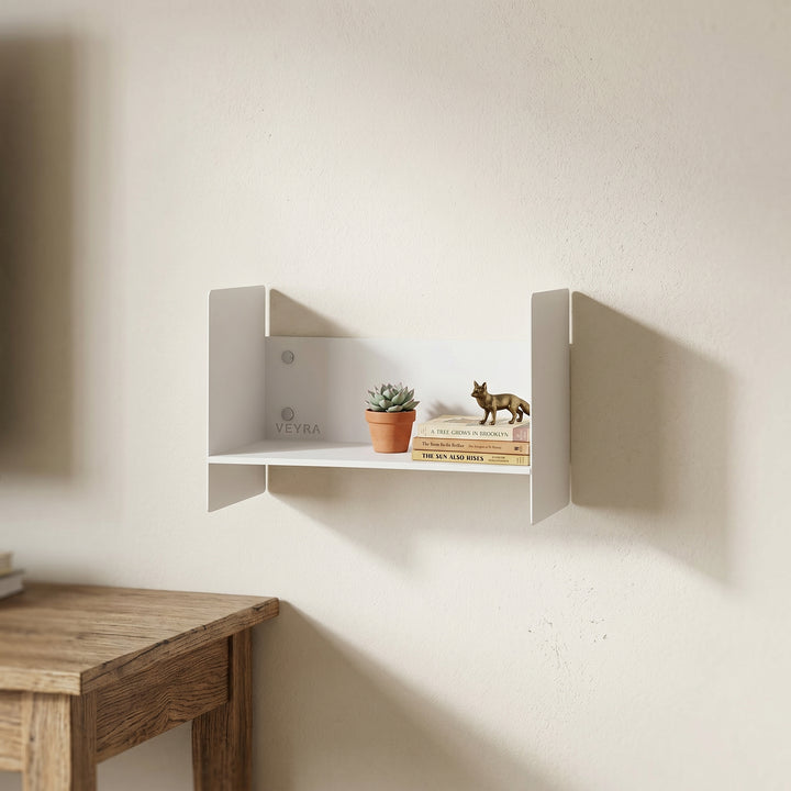 Veyra Ultra-Slim Metal Floating Shelves in Matte White