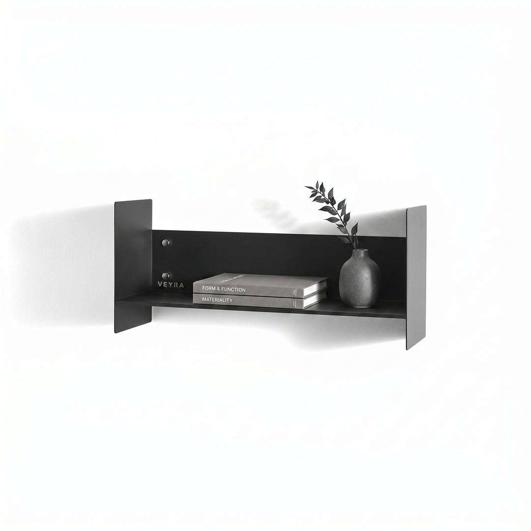 Veyra Ultra-Slim Metal Floating Shelves in Matte Black