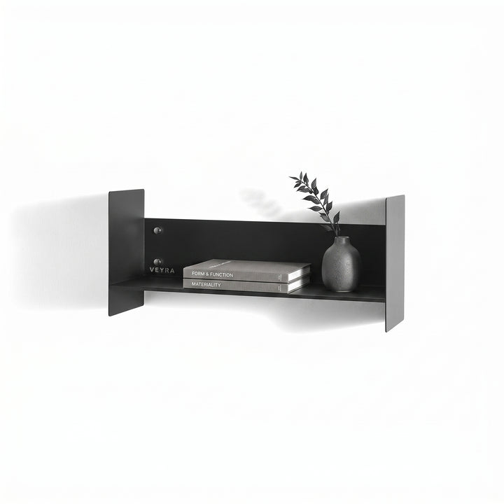 Veyra Ultra-Slim Metal Floating Shelves in Matte Black