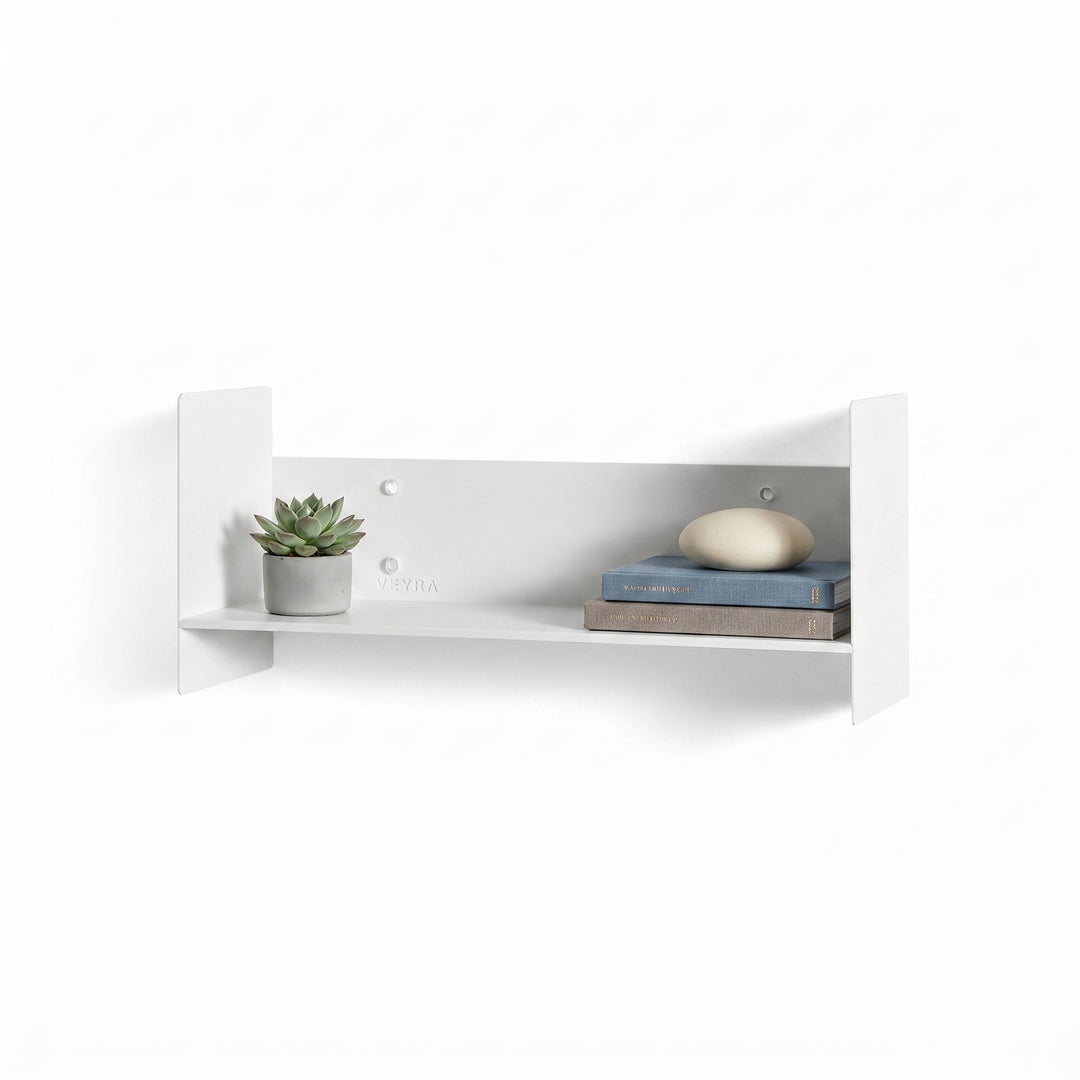 Veyra Ultra-Slim Metal Floating Shelves in Matte White