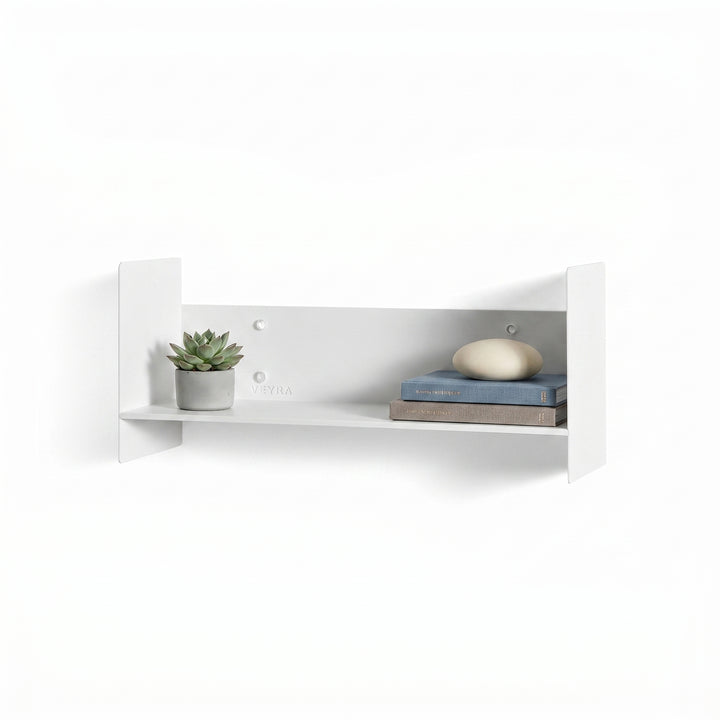 Veyra Ultra-Slim Metal Floating Shelves in Matte White