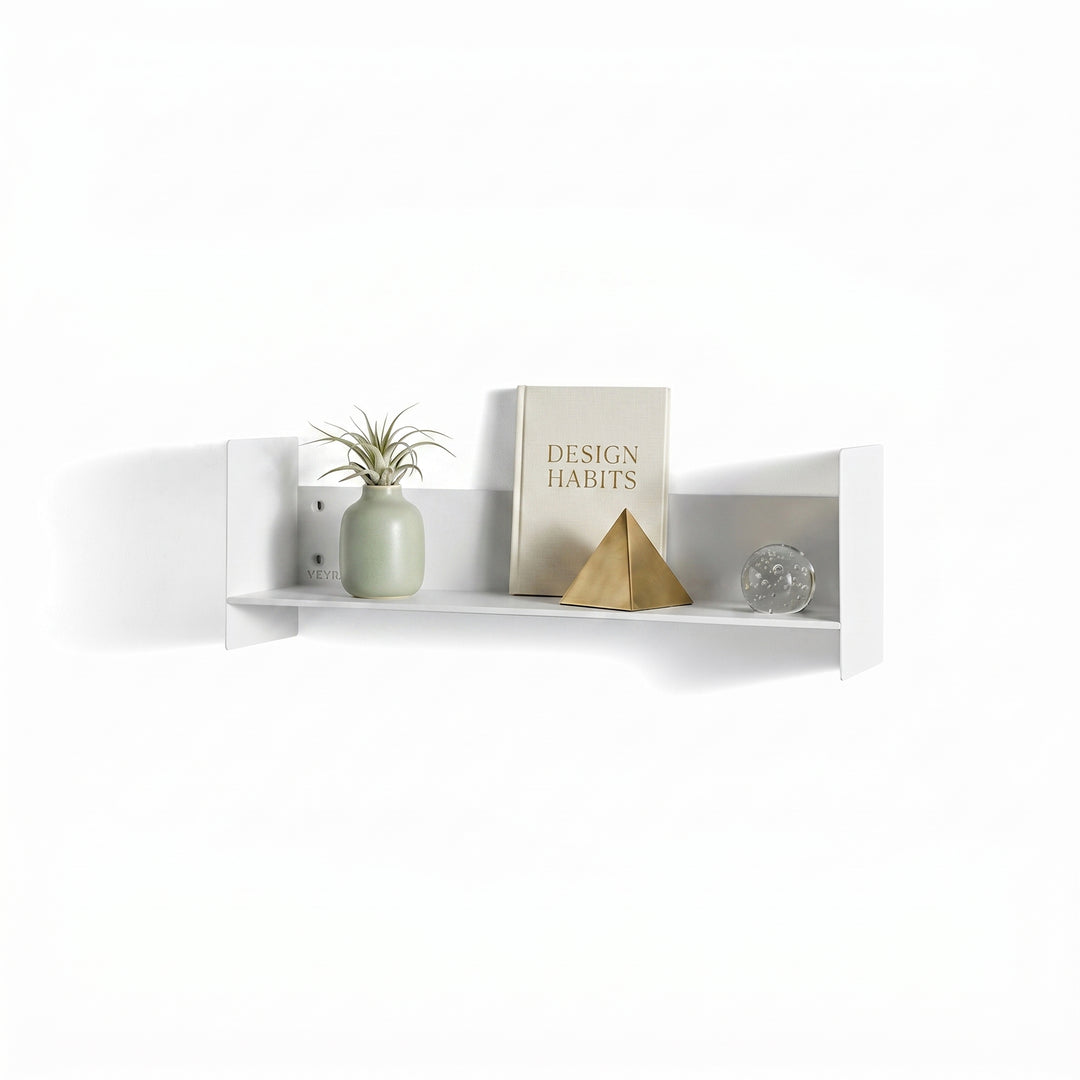 Veyra Ultra-Slim Metal Floating Shelves in Matte White