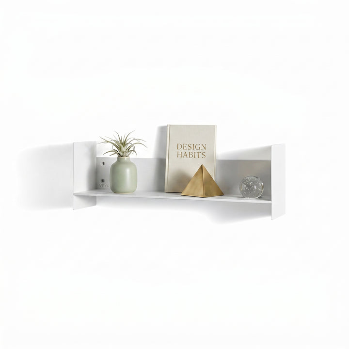 Veyra Ultra-Slim Metal Floating Shelves in Matte White