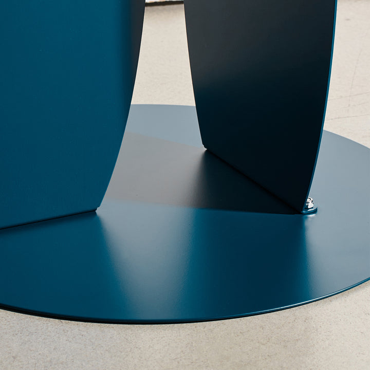 VEYRA Minimalist Metal Round End Table in Matte Blue, 16.5"x16.5"x18.5" for Living room, Bedroom